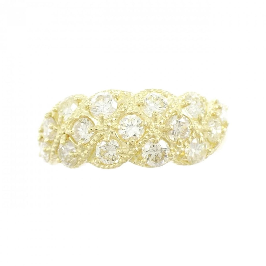 K18YG DIAMOND RING: K18YG Diamond Ring Brand: Unbranded Type: Diamond Ring Material: K18YG, Main Stone/Creation Natural Color: Yellow gold Size: US6 1/4 Accessories: None Accessories Notice: When purchasing pre-owned