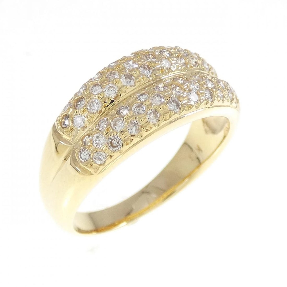K18YG DIAMOND RING: K18YG Diamond Ring Brand: Unbranded Type: Diamond Ring Material: K18YG, Main Stone/Creation Natural Color: Yellow gold Size: US6 Accessories: None Accessories Notice: When purchasing pre-owned goods,