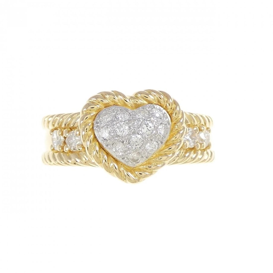 K18YG/K18WG HEART DIAMOND RING (1 of 2)
