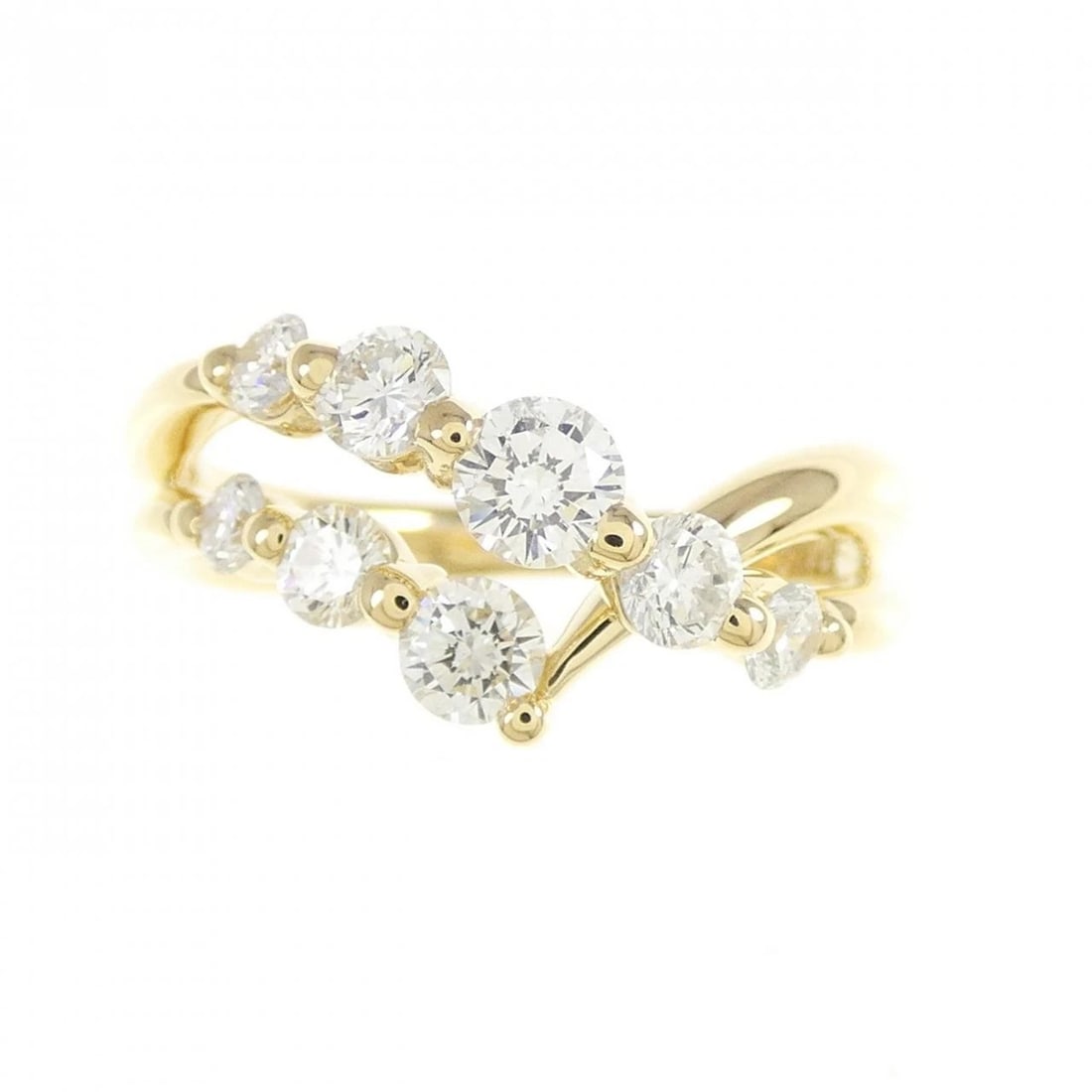 K18YG DIAMOND RING: K18YG Diamond Ring Brand: Unbranded Type: Diamond ring Material: K18YG, Main Stone/Creation Natural Color: Yellow gold Size: US5 1/4 Accessories: None Accessories Notice: When purchasing pre-owned