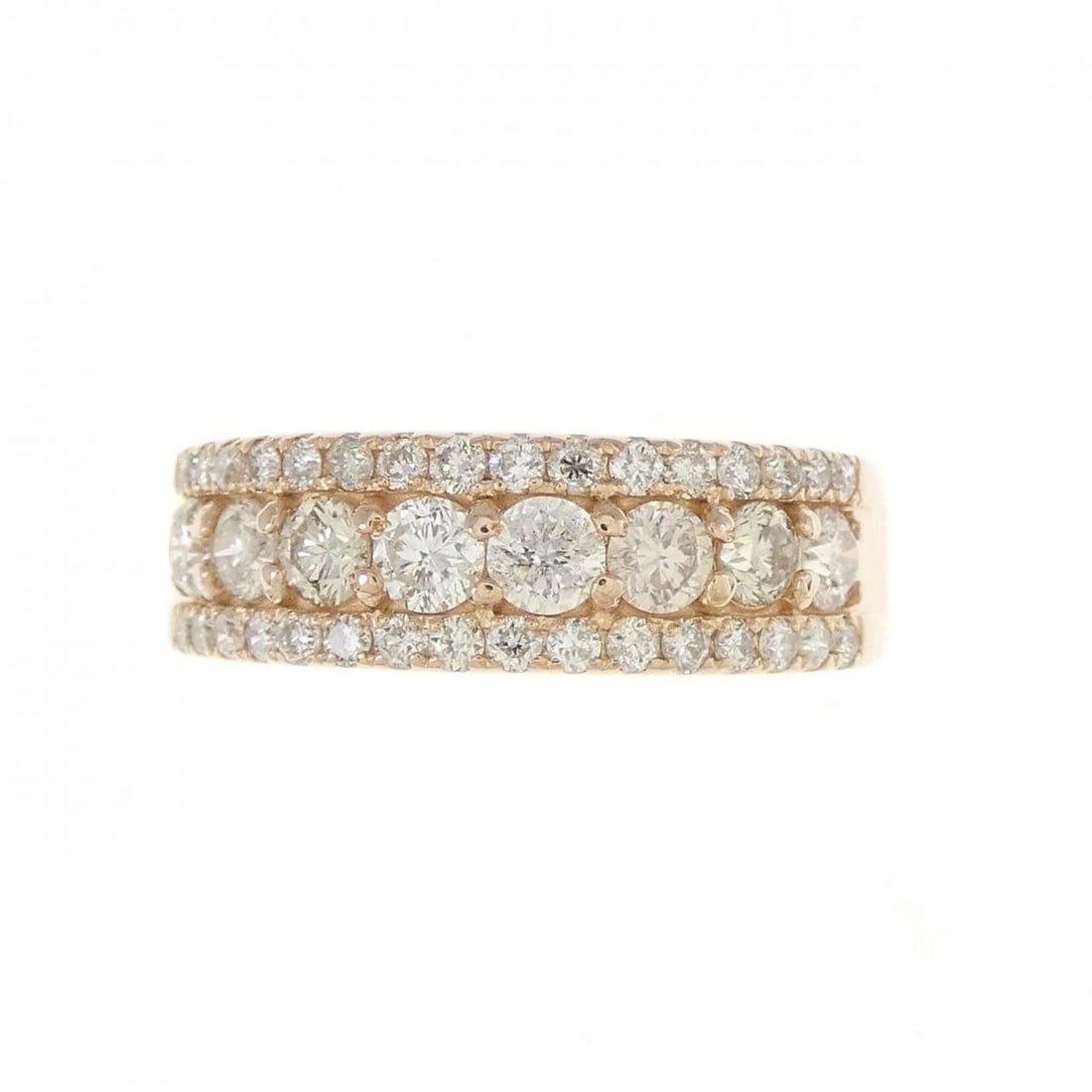 K18PG DIAMOND RING: K18PG Diamond Ring Brand: Unbranded Type: Diamond Ring Material: K18PG, Main Stone/Creation NATURAL Color: PINK GOLD Size: US6 1/4 Accessories: None Accessories Notice: When purchasing pre-owned