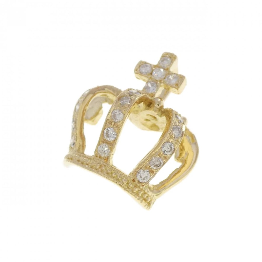 K18YG CROWN DIAMOND PENDANT: K18YG Crown Diamond Pendant Brand: Unbranded Type: Diamond Pendant/Brooch Material: 18KYG, Main Stone/Creation NATURAL Color: YG Size: Actual Size Approximate dimensions: 21.5cm (height) x 20.7cm