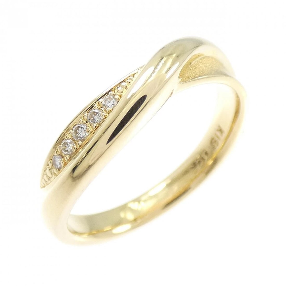 K18YG DIAMOND RING: K18YG Diamond Ring Brand: Unbranded Type: Diamond Ring Material: K18YG, Main Stone/Creation NATURAL Color: YG Size: US5 3/4 Accessories: None Accessories Notice: When purchasing pre-owned