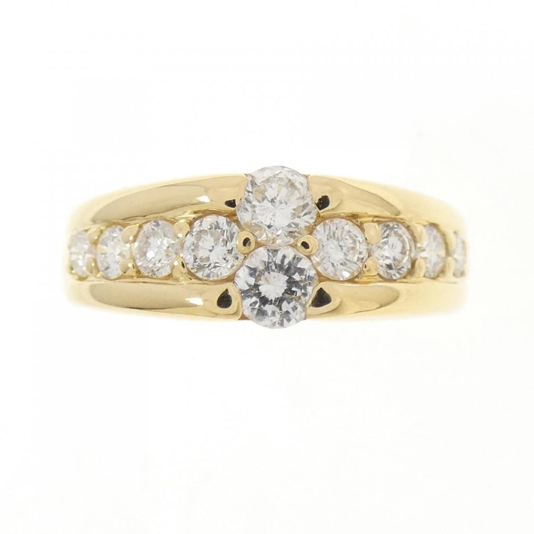 750YG DIAMOND RING: 750YG Diamond Ring Brand: Unbranded Type: Diamond ring Material: 750YG, Main Stone/Creation NATURAL Color: YG Size: US5.25 Accessories: None Accessories Notice: When purchasing pre-owned goods,