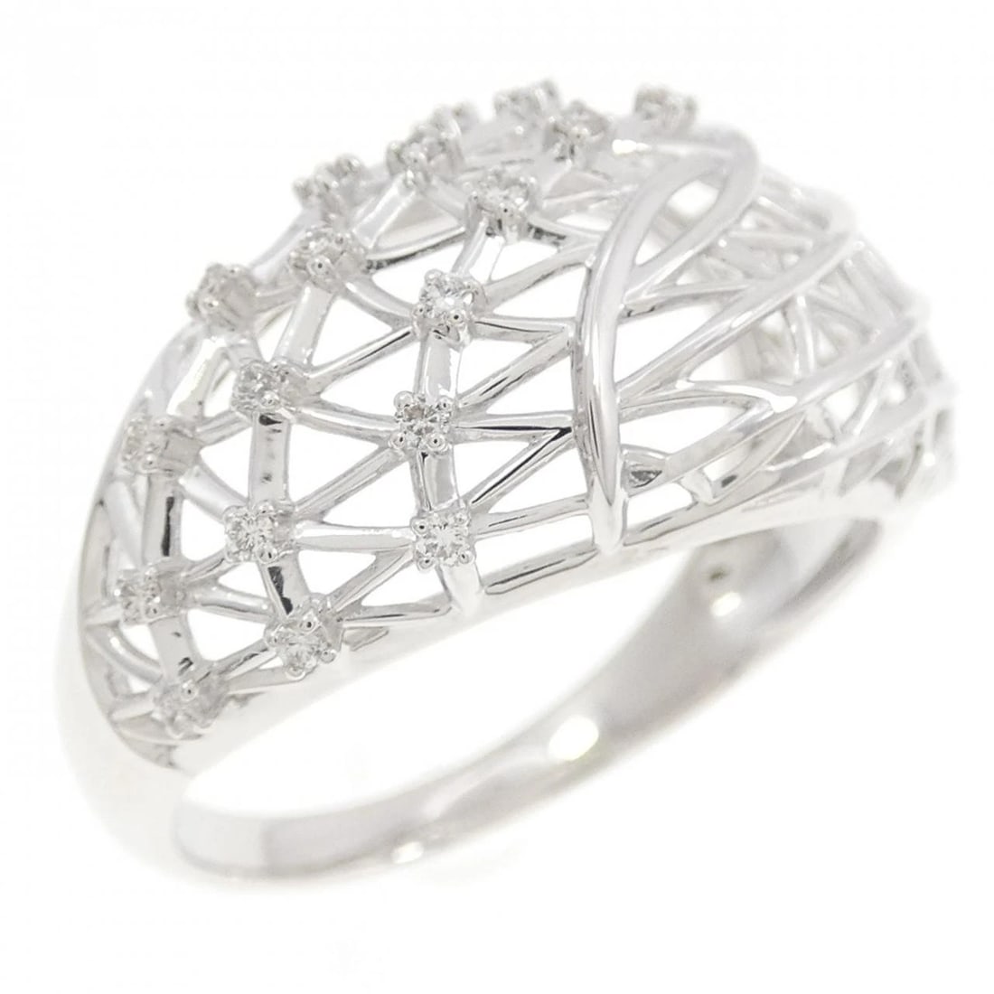 K18WG DIAMOND RING: K18WG Diamond Ring Brand: Unbranded Type: Diamond ring Material: K18WG, Main Stone/Creation NATURAL Color: WHITE GOLD Size: US10 Accessories: None Accessories Notice: When purchasing pre-owned goods,