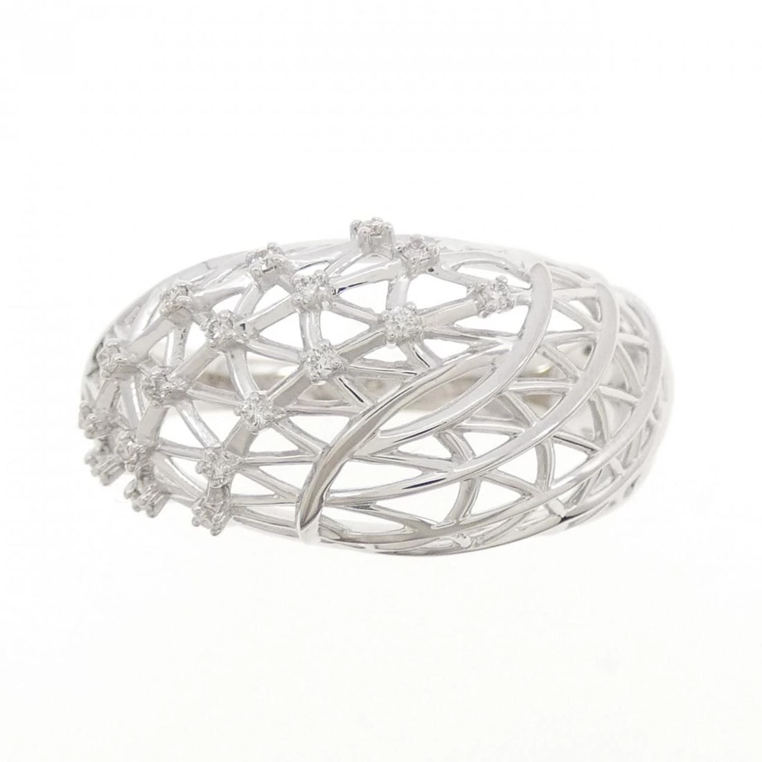 K18WG DIAMOND RING - 2