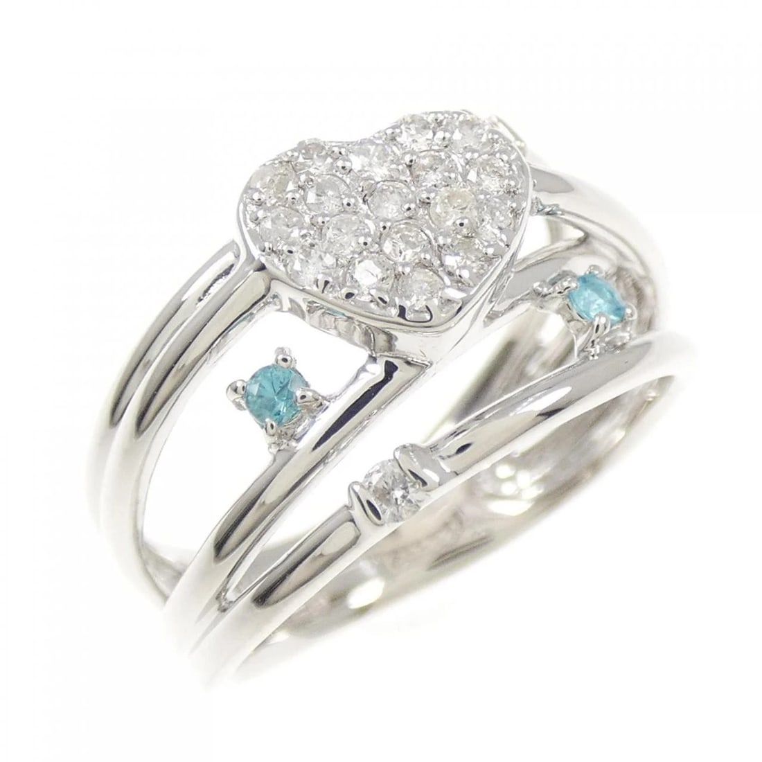 K14WG HEART TOURMALINE RING: K14WG Heart Tourmaline Ring Brand: Unbranded Type: Ring Material: K14WG, Main Stone/Creation Tourmaline Secondary Stone Diamond Color: WHITE GOLD Size: US3 1/4 Accessories: None Accessories Notice: