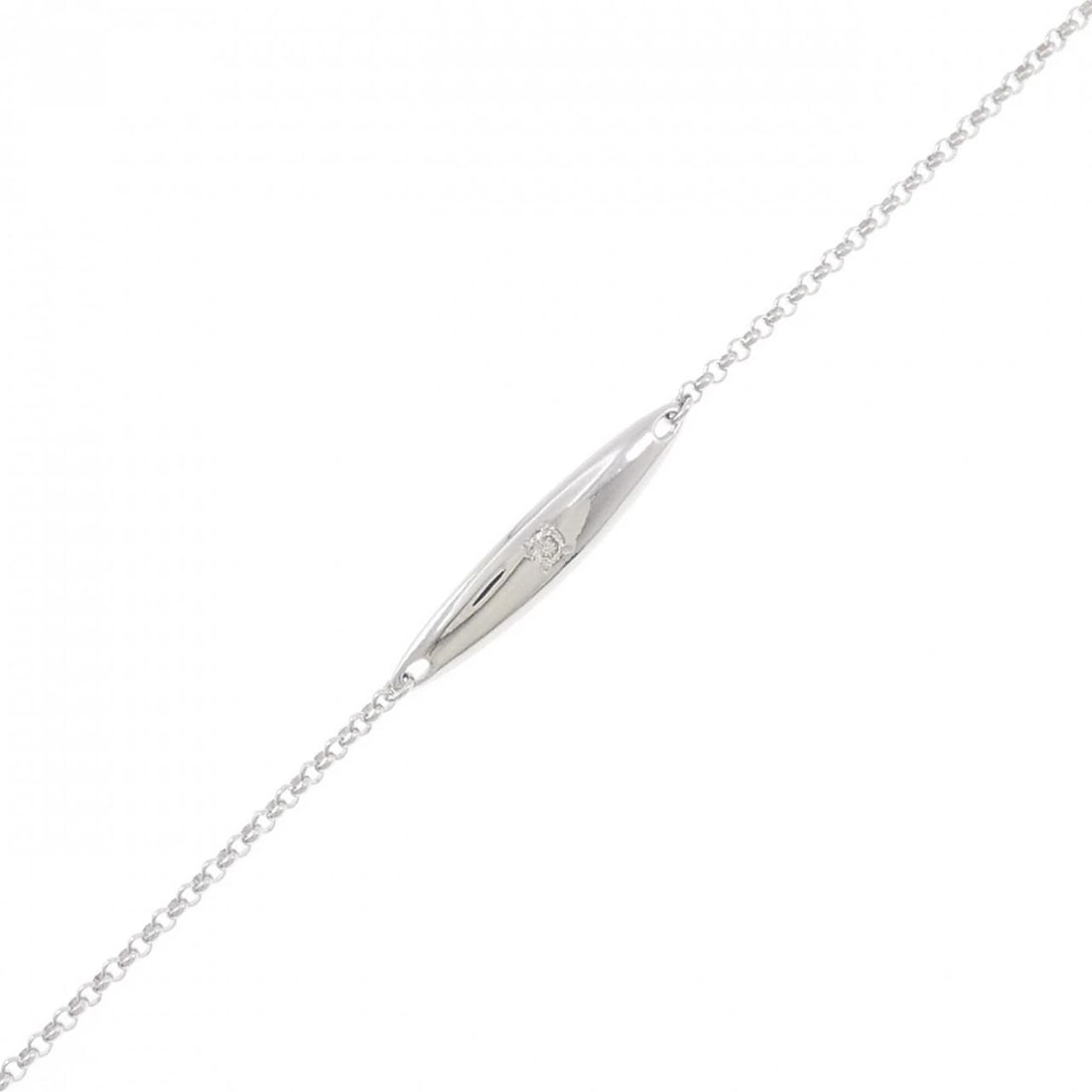 K18WG DIAMOND BRACELET: K18WG Diamond Bracelet Brand: Unbranded Type: Diamond Bracelet Material: K18WG, Main Stone/Creation Natural Color: WHITE GOLD Size: Actual Size Max width approx: 4.5mm 18.5cm Accessories: None