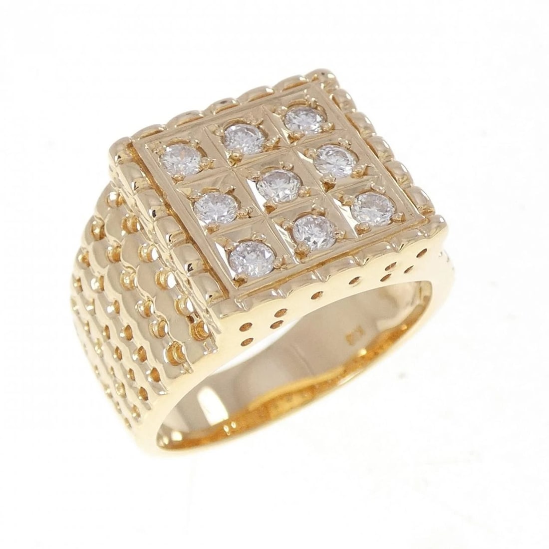 K18YG DIAMOND RING: K18YG Diamond Ring Brand: Unbranded Type: Diamond Ring Material: K18YG, Main Stone/Creation NATURAL Color: YELLOW GOLD Size: US1/2 Accessories: None Accessories Notice: When purchasing pre
