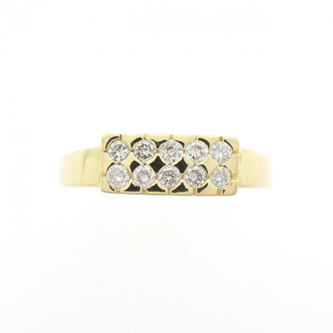 K18YG DIAMOND RING: K18YG Diamond Ring Brand: Unbranded Type: Diamond Ring Material: K18YG, Main Stone/Creation NATURAL Color: YELLOW GOLD Size: US7 Accessories: None Accessories Notice: When purchasing pre-owned goods,