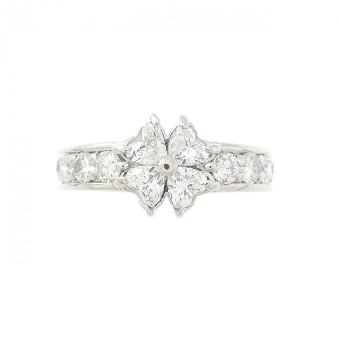 PT900 FLOWER DIAMOND RING - 2