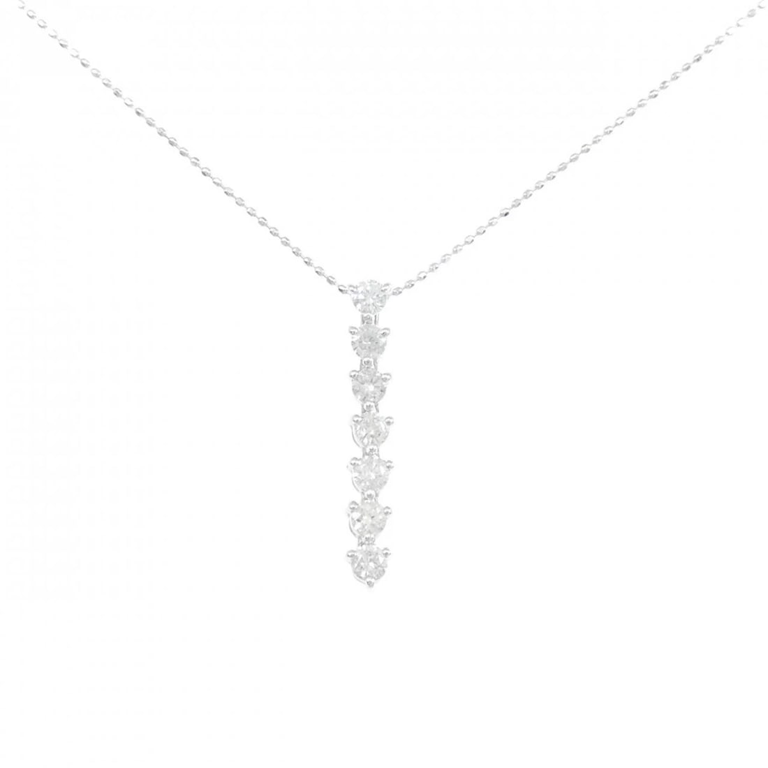 K18WG DIAMOND NECKLACE: K18WG Diamond Necklace Brand: Unbranded Type: Diamond Necklace Material: K18WG, Main Stone/Creation NATURAL Color: WHITE GOLD Size: 46CM Actual Size Pendant length approx. x width approx.: