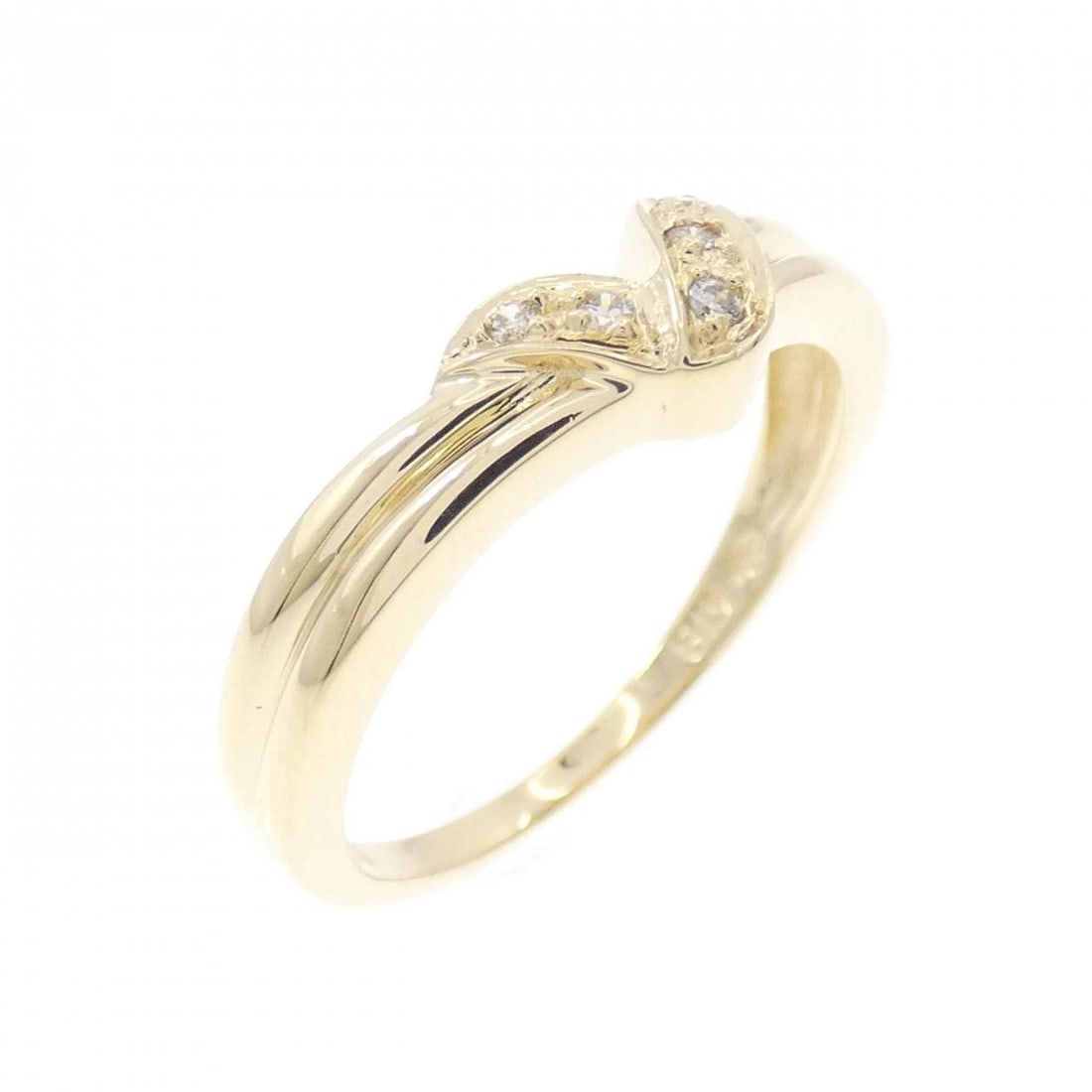 K18YG DIAMOND RING: K18YG Diamond Ring Brand: Unbranded Type: Diamond Ring Material: K18YG, Main Stone/Creation NATURAL Color: YELLOW GOLD Size: US5 3/4 Accessories: None Accessories Notice: When purchasing pre-owned