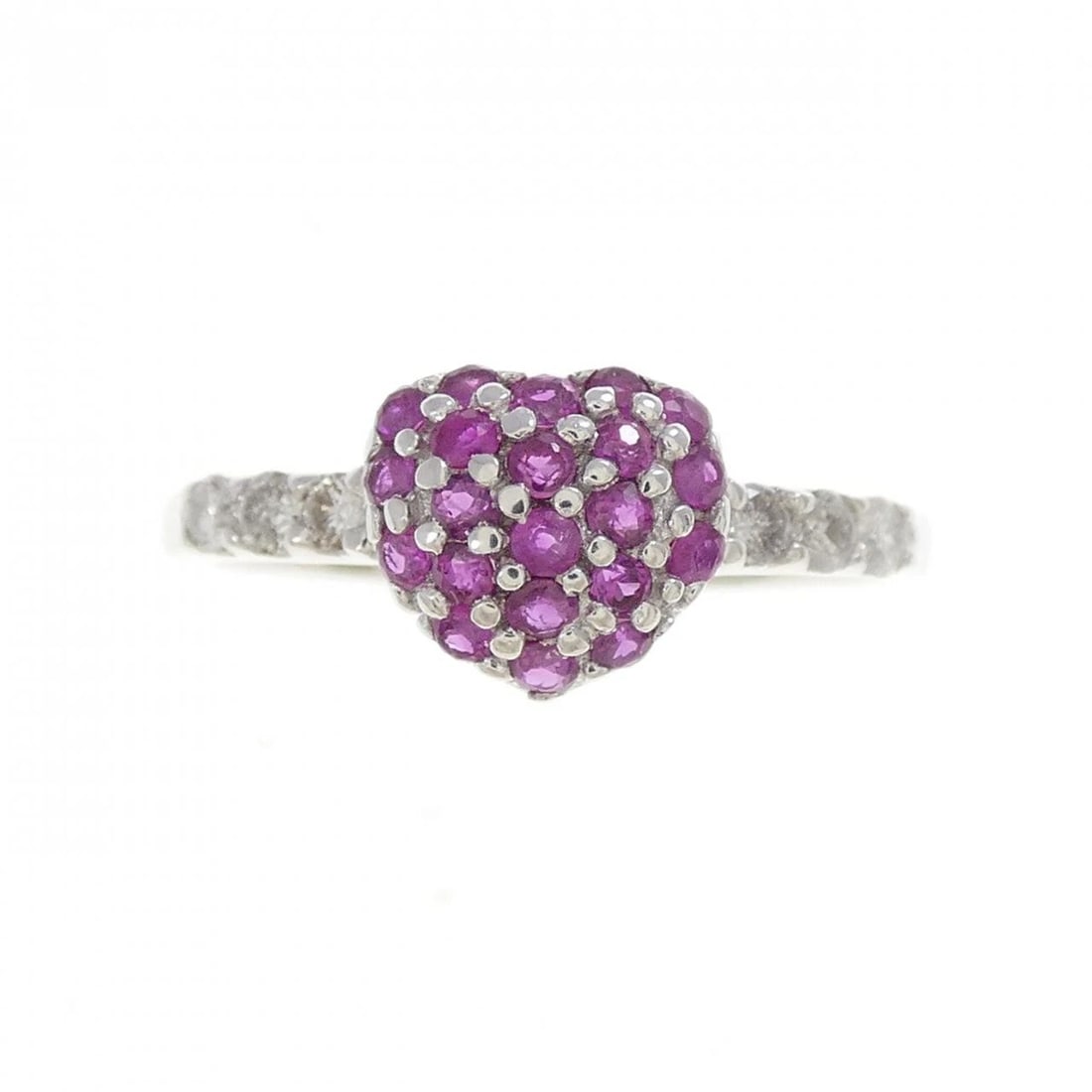 K18WG HEART RUBY RING - 2
