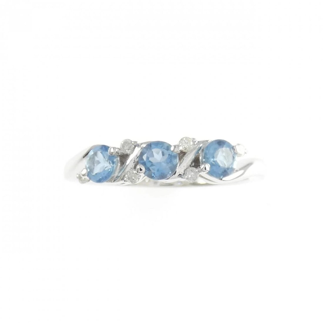 K18WG AQUAMARINE RING - 2