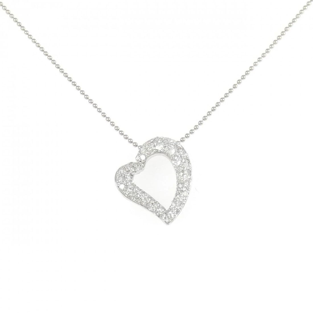 PT900/PT850 HEART DIAMOND NECKLACE: PT900/PT850 Heart Diamond Necklace Brand: Unbranded Type: Diamond Necklace Material: PT900/PT850, Main Stone/Creation NATURAL Color: Silver Size: 40CM Actual Size Pendant length approx. x width
