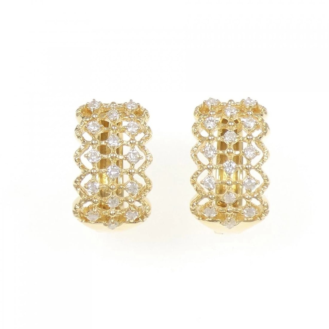 K18YG DIAMOND PIERCE: K18YG Diamond Pierce Brand: Unbranded Type: Diamond Pierce/Earring Material: K18YG, Main Stone/Creation NATURAL Color: YELLOW GOLD Size: Actual Size Approx. height x width: 19.2mm x 11.1mm Accesso