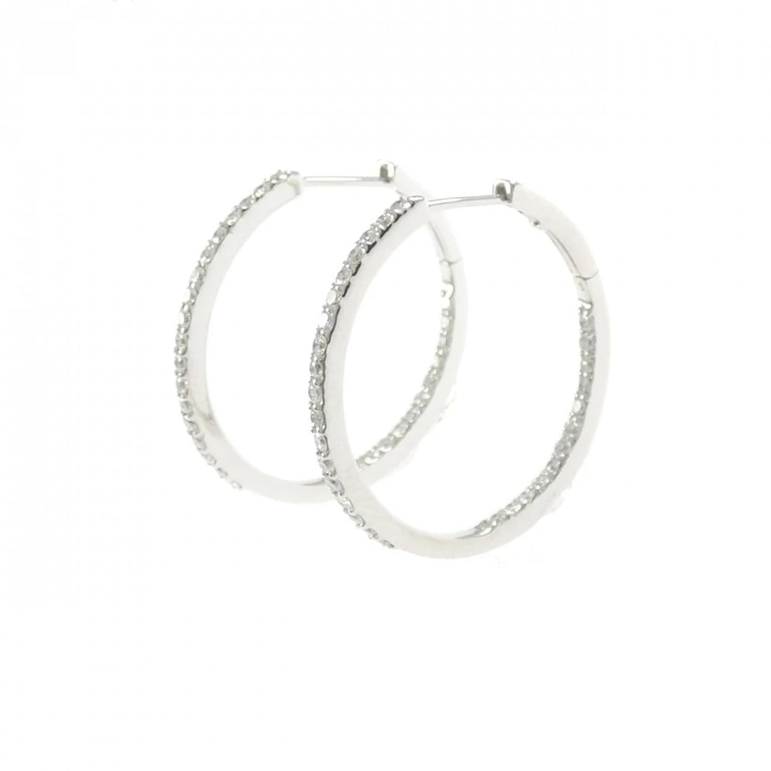 K18WG DIAMOND PIERCE: K18WG Diamond Pierce Brand: Unbranded Type: Diamond Pierce/Earring Material: K18WG, Main Stone/Creation NATURAL Color: White Gold Size: Actual Size Approximate dimensions (height x width): 24.8mm x