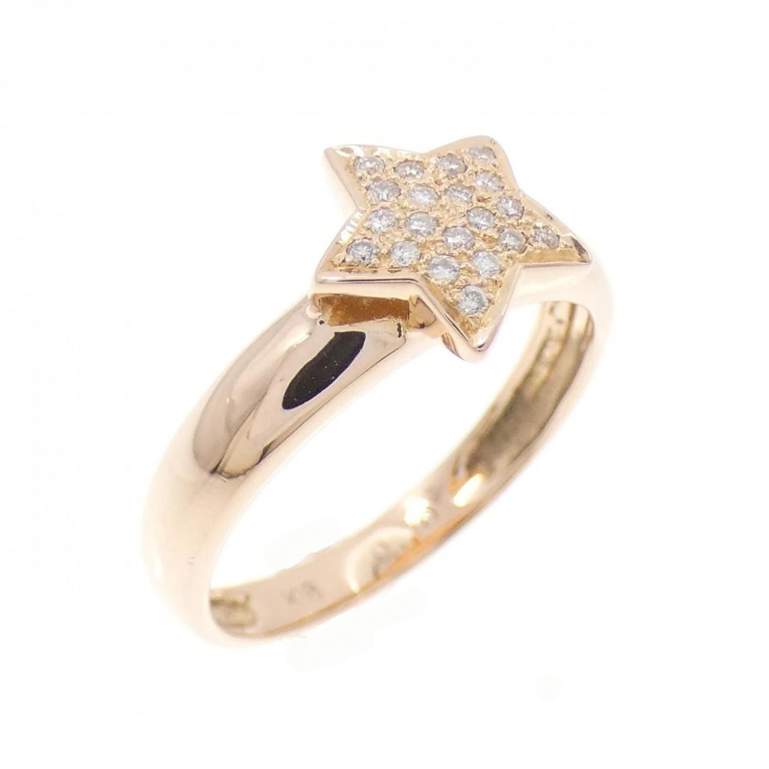 K18PG STAR DIAMOND RING: K18PG Star Diamond Ring Brand: Unbranded Type: Diamond Ring Material: K18PG, Main Stone/Creation NATURAL Color: pink Gold Size: US6 3/4 Accessories: None Accessories Notice: When purchasing pre-owned