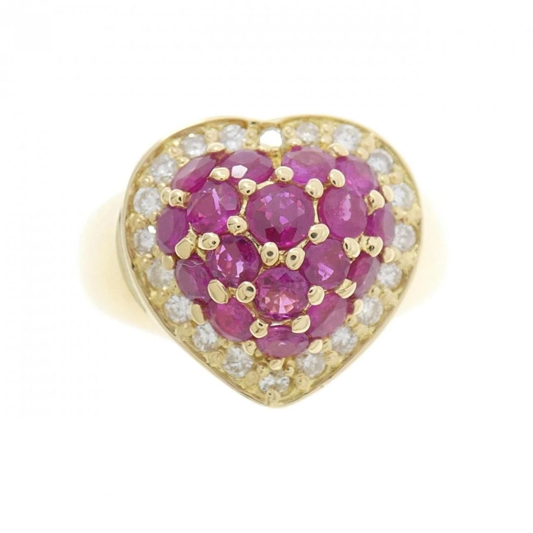K18YG HEART RUBY RING - 2