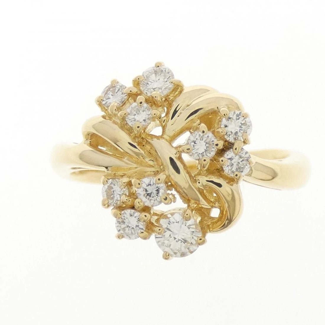 K18YG DIAMOND RING: K18YG Diamond Ring Brand: Unbranded Type: Diamond Ring Material: K18YG, Main Stone/Creation Natural Color: YELLOW GOLD Size: US7 Accessories: None Accessories Notice: When purchasing pre-owned goods,