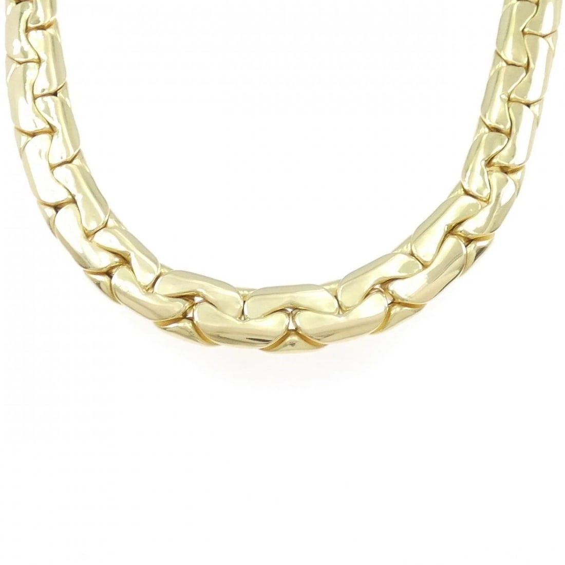 750YG/750WG NECKLACE: 750YG/750WG Necklace Brand: Unbranded Type: Necklace Material: 750YG/750WG, Color: YG,WG Size: 42CM Actual Size Max width approx: 9.4mm Accessories: None Accessories Notice: When purchasing pre-owned