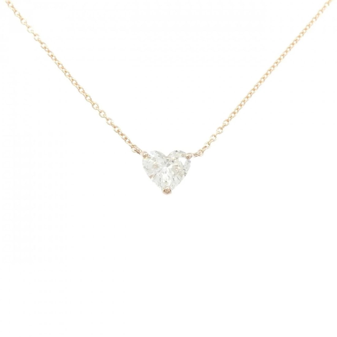 K18PG DIAMOND NECKLACE: K18PG Diamond Necklace Brand: Unbranded Type: Necklace Material: K18PG, Main Stone/Creation NATURAL Color: Pink Gold Size: 44CM Actual Size Pendant length approx. x width approx.: 5.5mmx6.5mm Chain