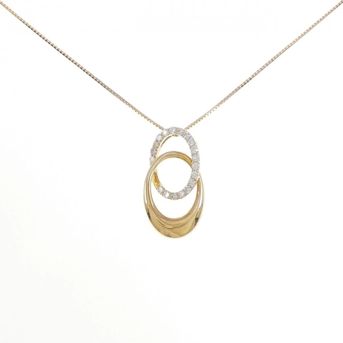 K18YG DIAMOND NECKLACE: K18YG Diamond Necklace Brand: Unbranded Type: Diamond Necklace Material: K18YG, Main Stone/Creation NATURAL Color: YELLOW GOLD Size: 45CM Actual Size Pendant length approx. x width approx.: