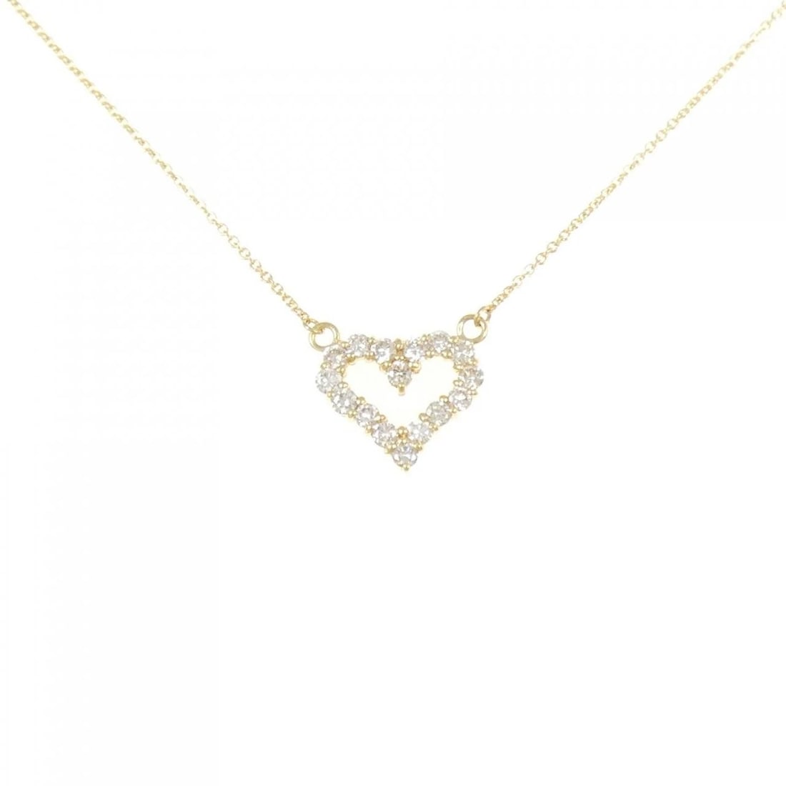 K18YG HEART DIAMOND NECKLACE: K18YG Heart Diamond Necklace Brand: Unbranded Type: Diamond Necklace Material: K18YG, Main Stone/Creation NATURAL Color: Yellow Gold Size: 40CM Actual Size Pendant length approx. x width approx.: