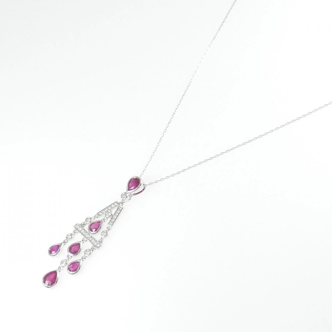 750WG/K18WG RUBY NECKLACE - 2