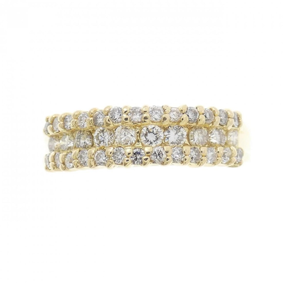 K18YG DIAMOND RING: K18YG Diamond Ring Brand: Unbranded Type: Diamond Ring Material: K18YG, Main Stone/Creation Natural Color: Yellow Gold Size: US5 1/2 Accessories: None Accessories Notice: When purchasing pre-owned