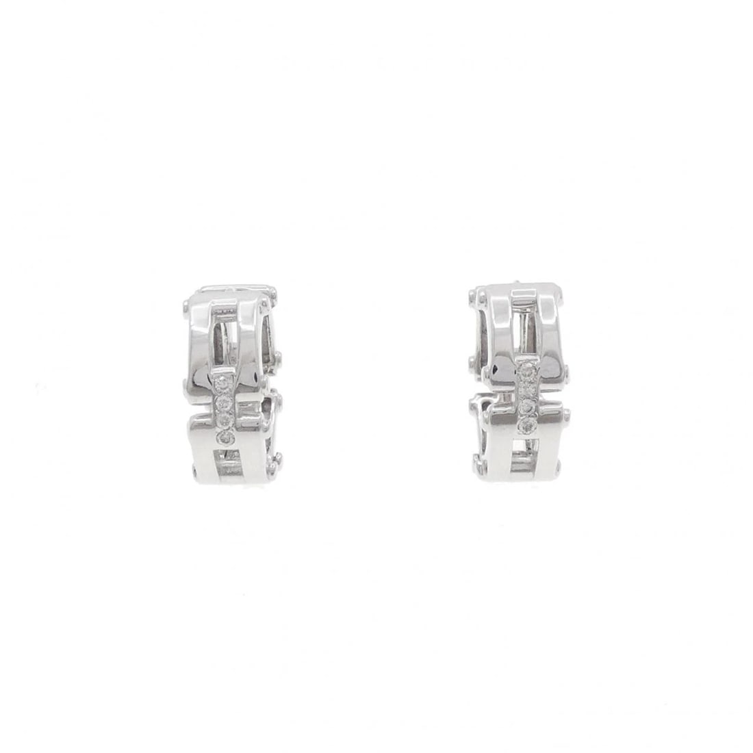 18KWG DIAMOND PIERCE: 18KWG Diamond Pierce Brand: Unbranded Type: Diamond Pierce/Earring Material: 18KWG, Main Stone/Creation Natural Color: White Gold Size: Actual Size Approx. height x width: 14.8mm x 6.4mm Accessories: