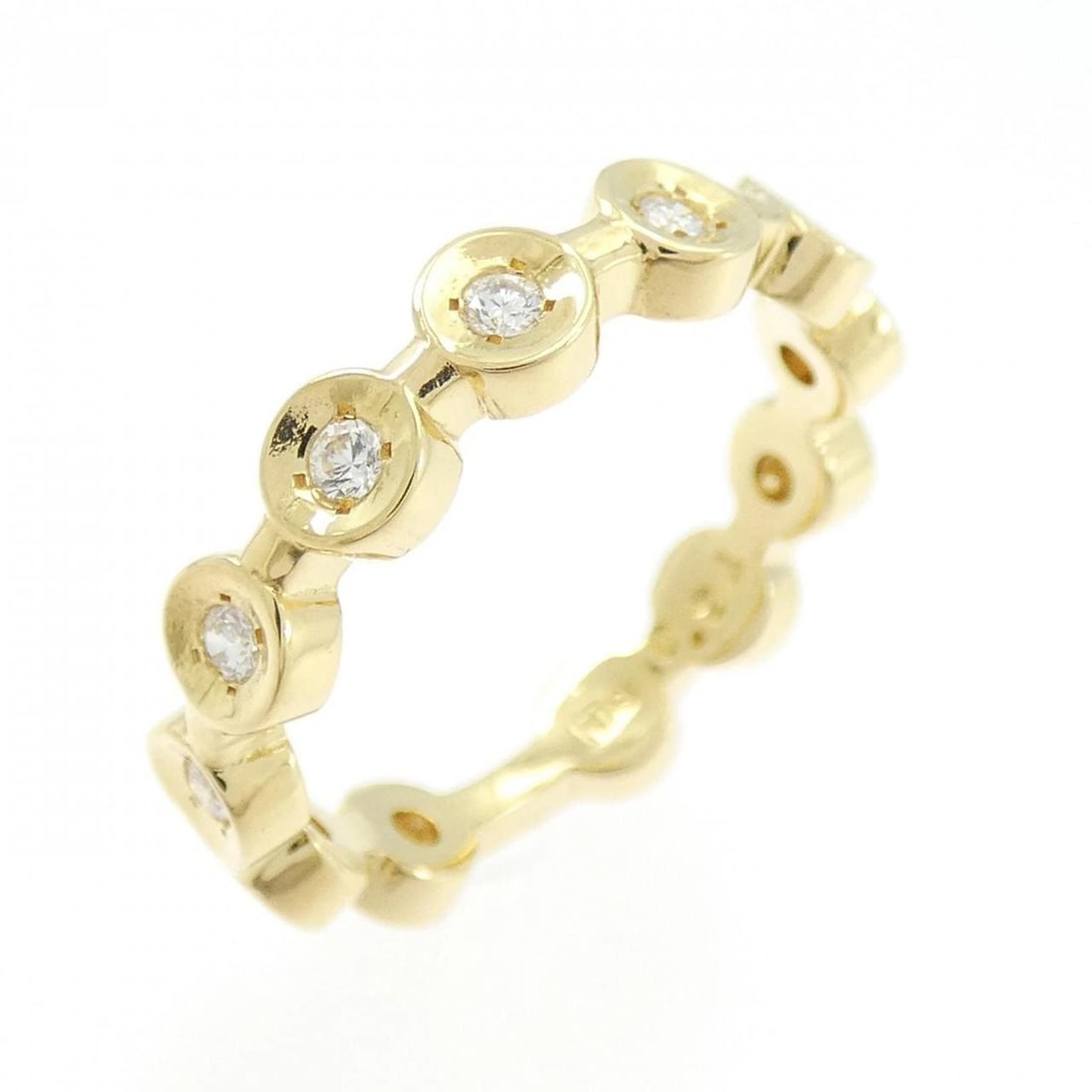 K18YG DIAMOND RING: K18YG Diamond Ring Brand: Unbranded Type: Diamond Ring Material: K18YG, Main Stone/Creation Natural Color: Yellow Gold Size: US5 1/2 Accessories: None Accessories Notice: When purchasing pre-owned