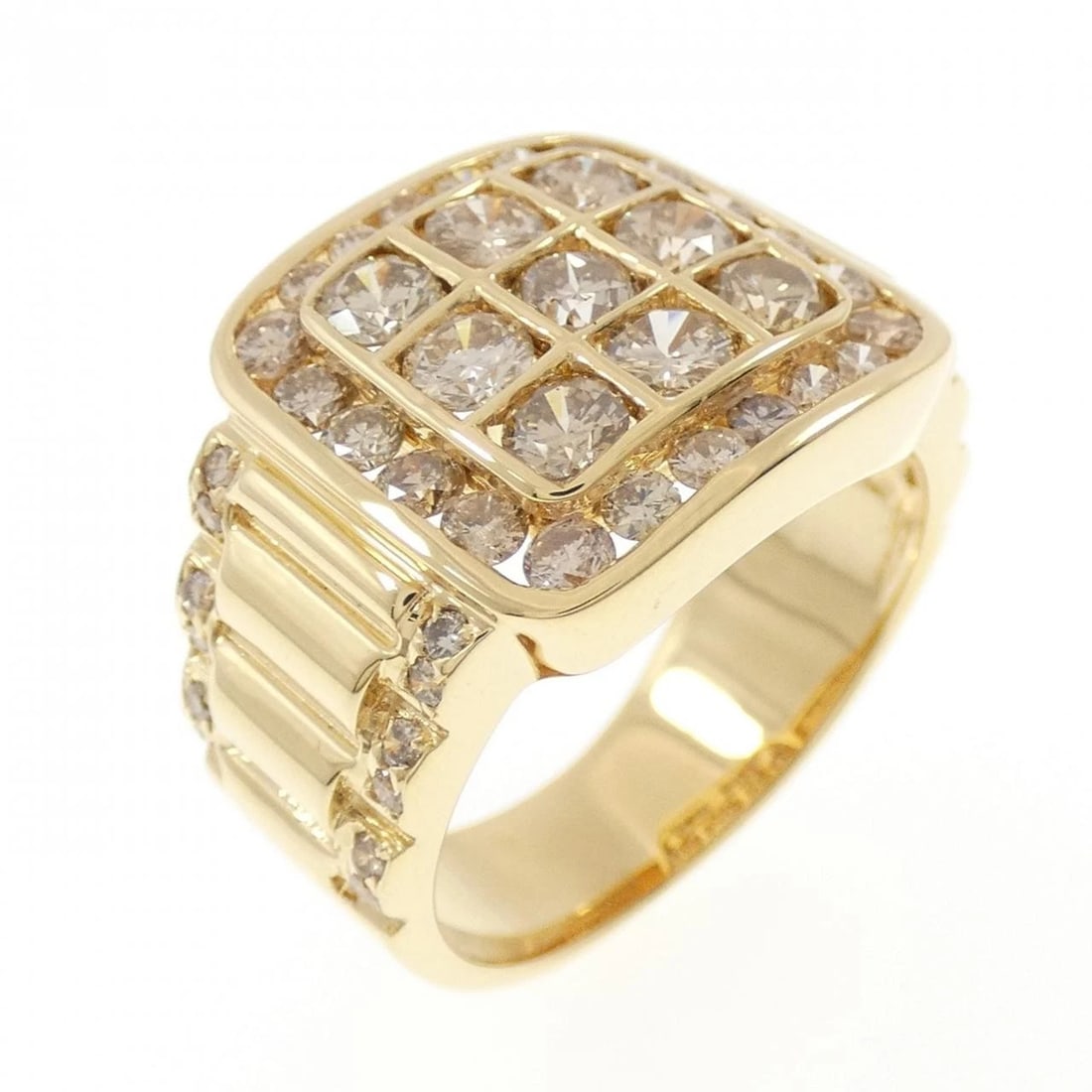 K18YG DIAMOND RING: K18YG Diamond Ring Brand: Unbranded Type: Diamond ring Material: K18YG, Main Stone/Creation Natural Color: yellow gold Size: US8.75 Accessories: None Accessories Notice: When purchasing pr