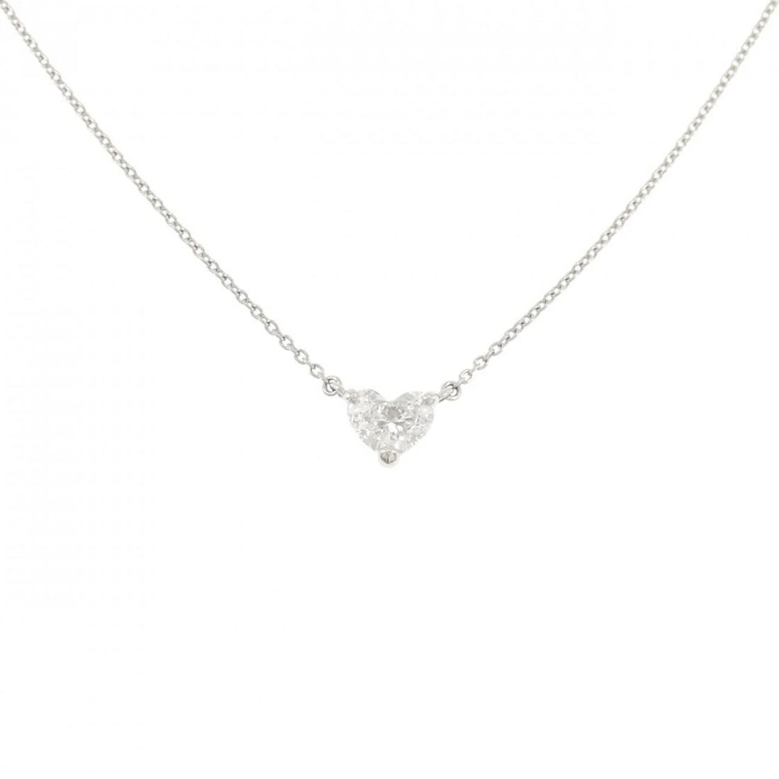 PT900/PT850 DIAMOND NECKLACE: PT900/PT850 Diamond Necklace Brand: Unbranded Type: Necklace Material: PT900/PT850, Main Stone/Creation Natural Color: Silver Size: Actual Size Pendant length approx. x width approx.: 5.0mmx6.0mm