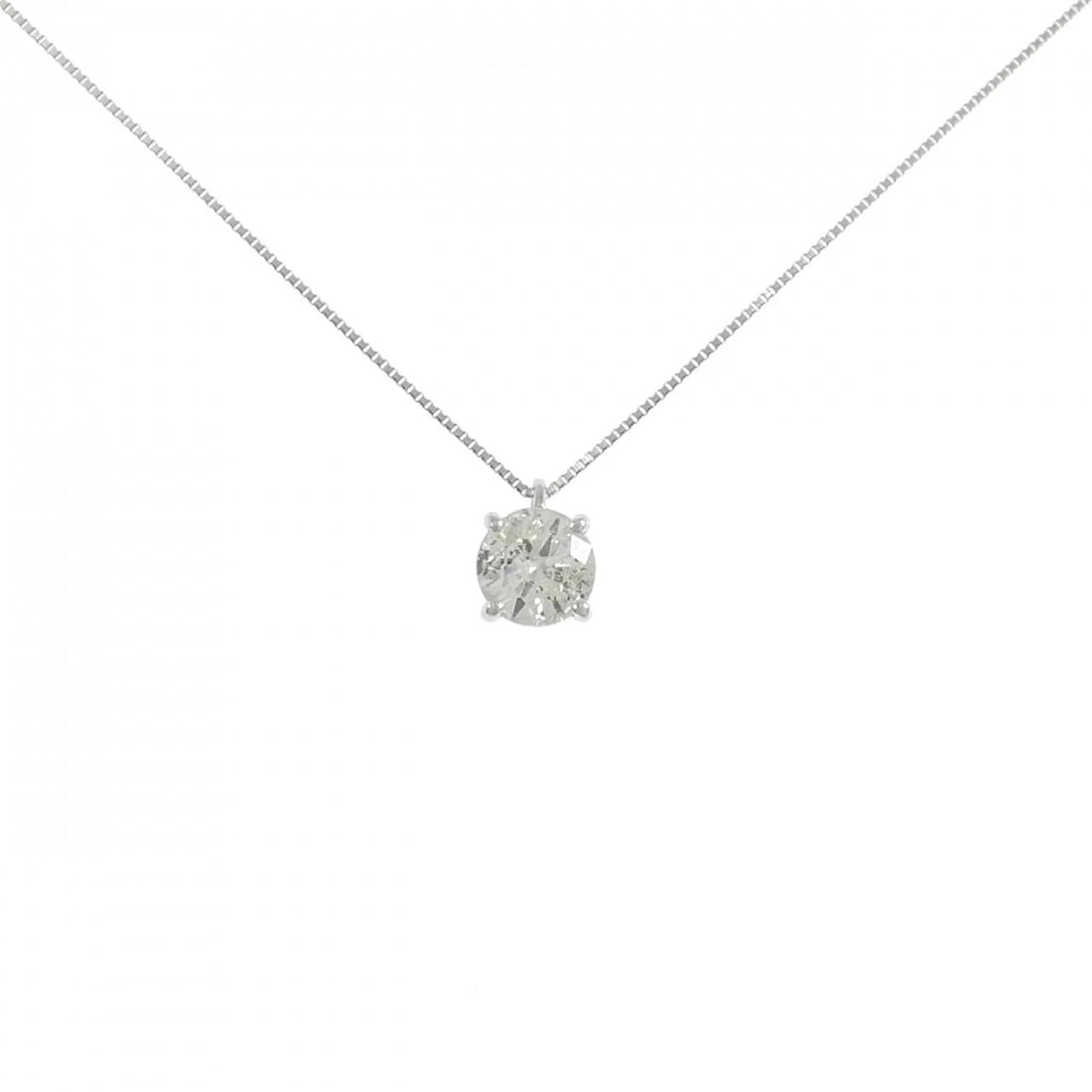 PT900/PT850 SOLITAIRE DIAMOND NECKLACE: PT900/PT850 Solitaire Diamond Necklace Brand: Unbranded Type: Diamond Necklace Material: PT900/PT850, Main Stone/Creation Natural Color: Silver Size: Actual Size Diameteraround: 7.2mm Chain maximum