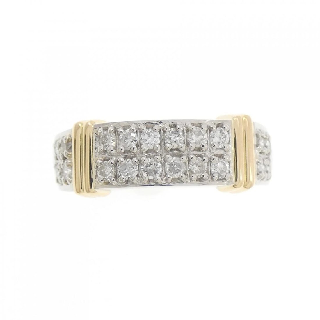 PT900/K18YG DIAMOND RING: PT900/K18YG Diamond Ring Brand: Unbranded Type: Diamond Ring Material: PT900/K18YG, Main Stone/Creation Natural Color: YG,Silver Size: US5 1/4 Accessories: None Accessories Notice: When purchasing
