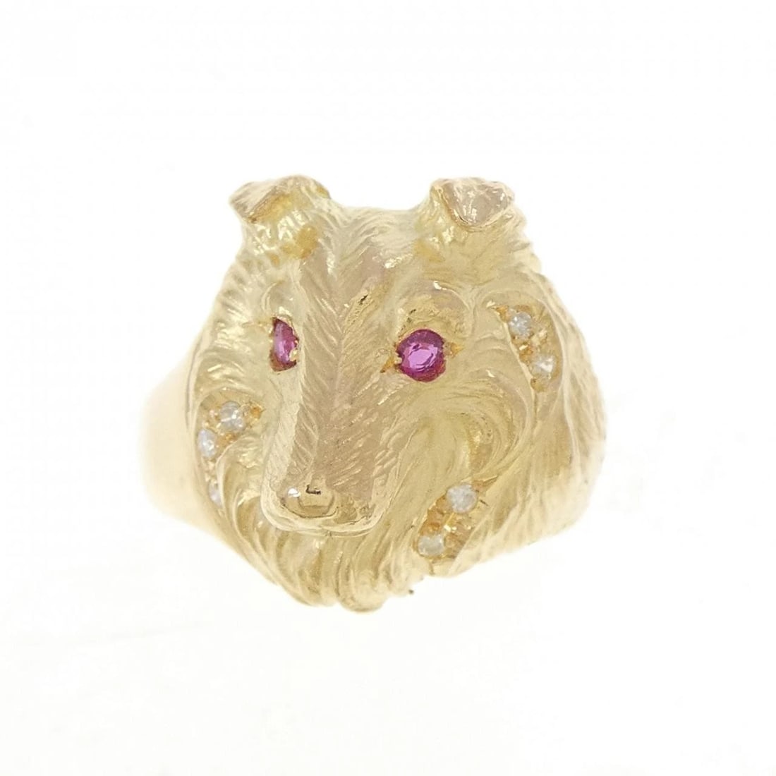 K18YG DOG RUBY RING - 2
