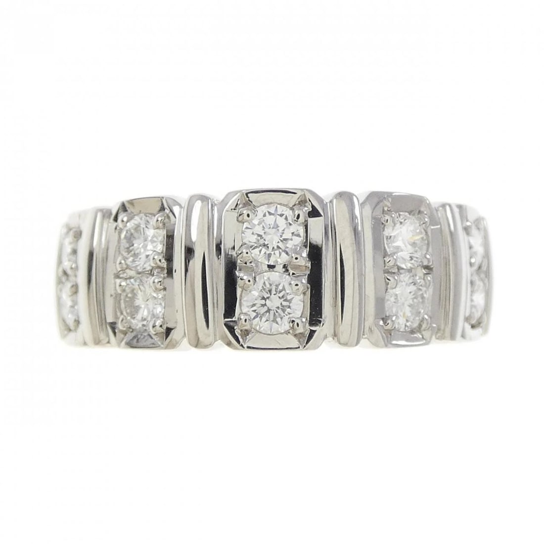 PT900 DIAMOND RING: PT900 Diamond Ring Brand: Unbranded Type: Diamond Ring Material: PT900, Main Stone/Creation Natural Color: SILVER Size: US7 Accessories: None Accessories Notice: When purchasing pre-owned