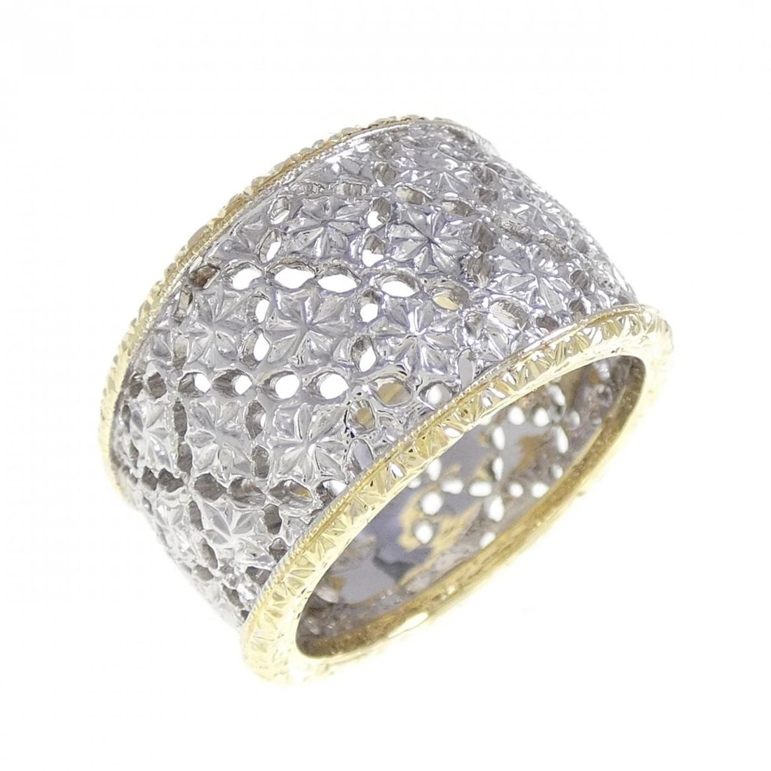 750WG/750YG RING: 750WG/750YG Ring Brand: Unbranded Type: Ring Material: 750WG/750YG, Color: WG,YG Size: US6 3/4 Accessories: None Accessories Notice: When purchasing pre-owned goods, please refer to the photos of the