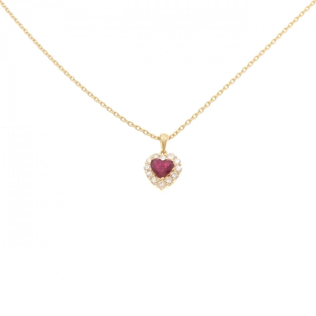 750YG/K18YG HEART RUBY NECKLACE (1 of 4)