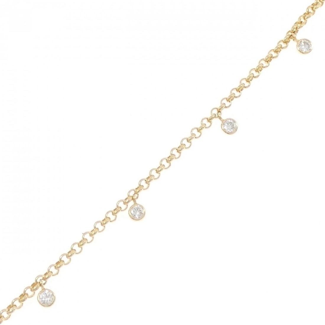 K18YG DIAMOND BRACELET: K18YG Diamond Bracelet Brand: Unbranded Type: DiamondBracelet Material: K18YG, Main Stone/Creation NATURAL Color: YELLOW GOLD Size: 18CM Actual Size Max width approx: 6.5mm Accessories: None