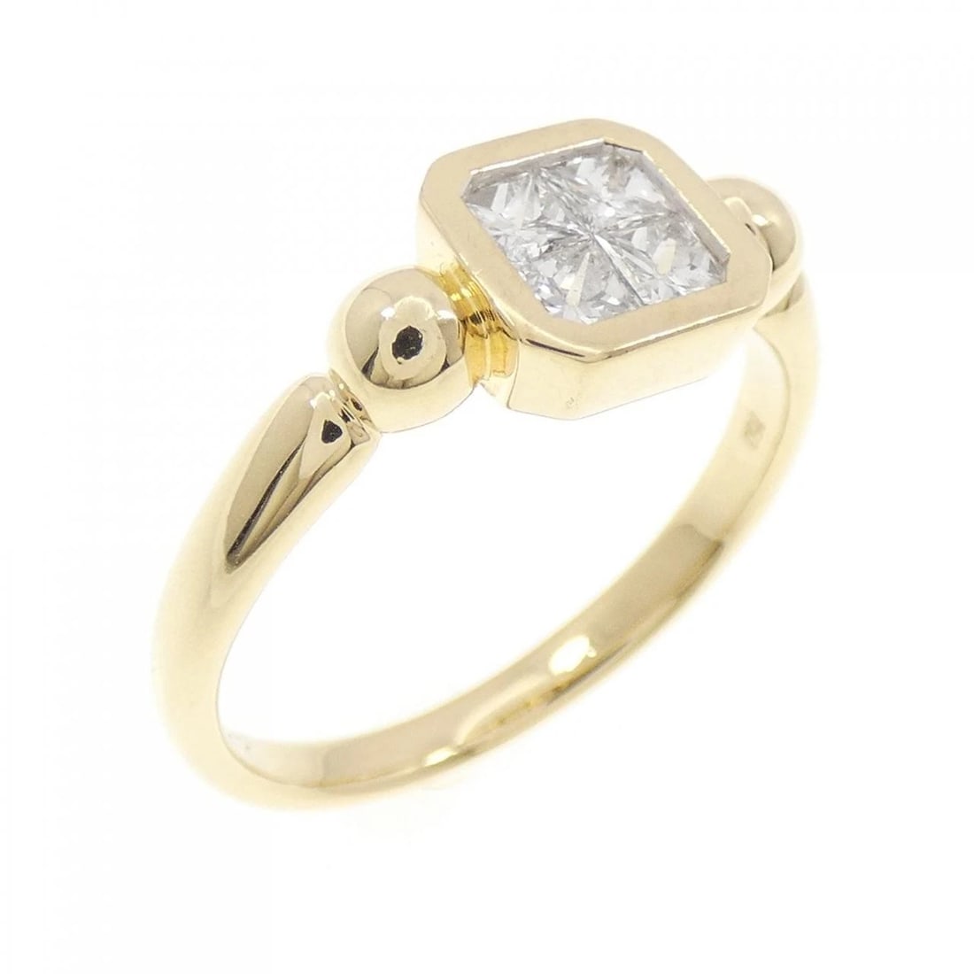 K18YG DIAMOND RING: K18YG Diamond Ring Brand: Unbranded Type: Diamond Ring Material: K18YG, Main Stone/Creation NATURAL Color: YELLOW GOLD Size: US6 1/4 Accessories: None Accessories Notice: When purchasing pre-owned
