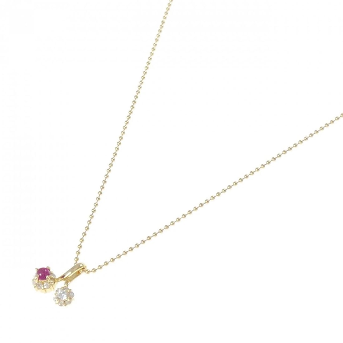 18K YELLOW GOLD RUBY NECKLACE - 2