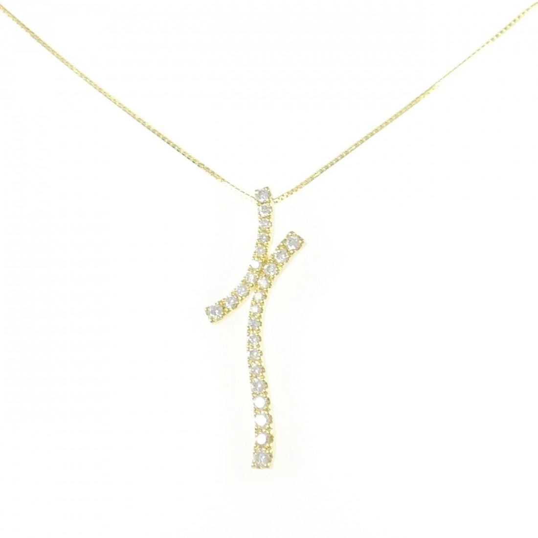 K18YG DIAMOND NECKLACE: K18YG Diamond Necklace Brand: Unbranded Type: Diamond Necklace Material: K18YG, Main Stone/Creation NATURAL Color: YELLOW GOLD Size: 40CM Actual Size Pendant length approx. x width approx.: