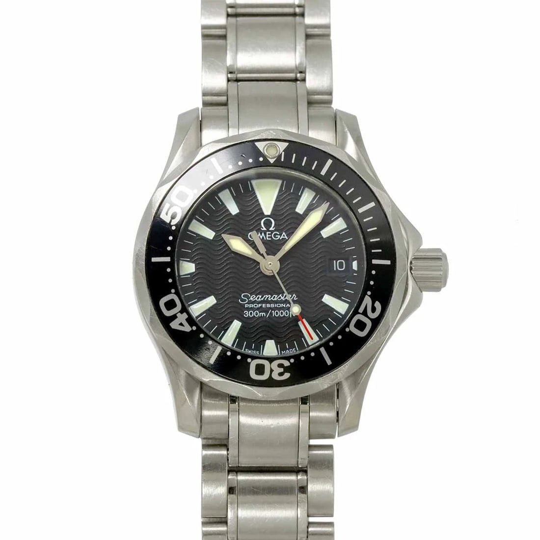OMEGA SEAMASTER PROFESSIONAL 50 DATE BLACK DIAL LADIES WATCH: OMEGA Seamaster Professional 50 Date Black Dial Ladies Watch Brand: OMEGA Type: Wristwatch Material: Case:Stainless steel Bracelet:Stainless steel Color: Dial color Black Size: CaseSize Length 34mm(in