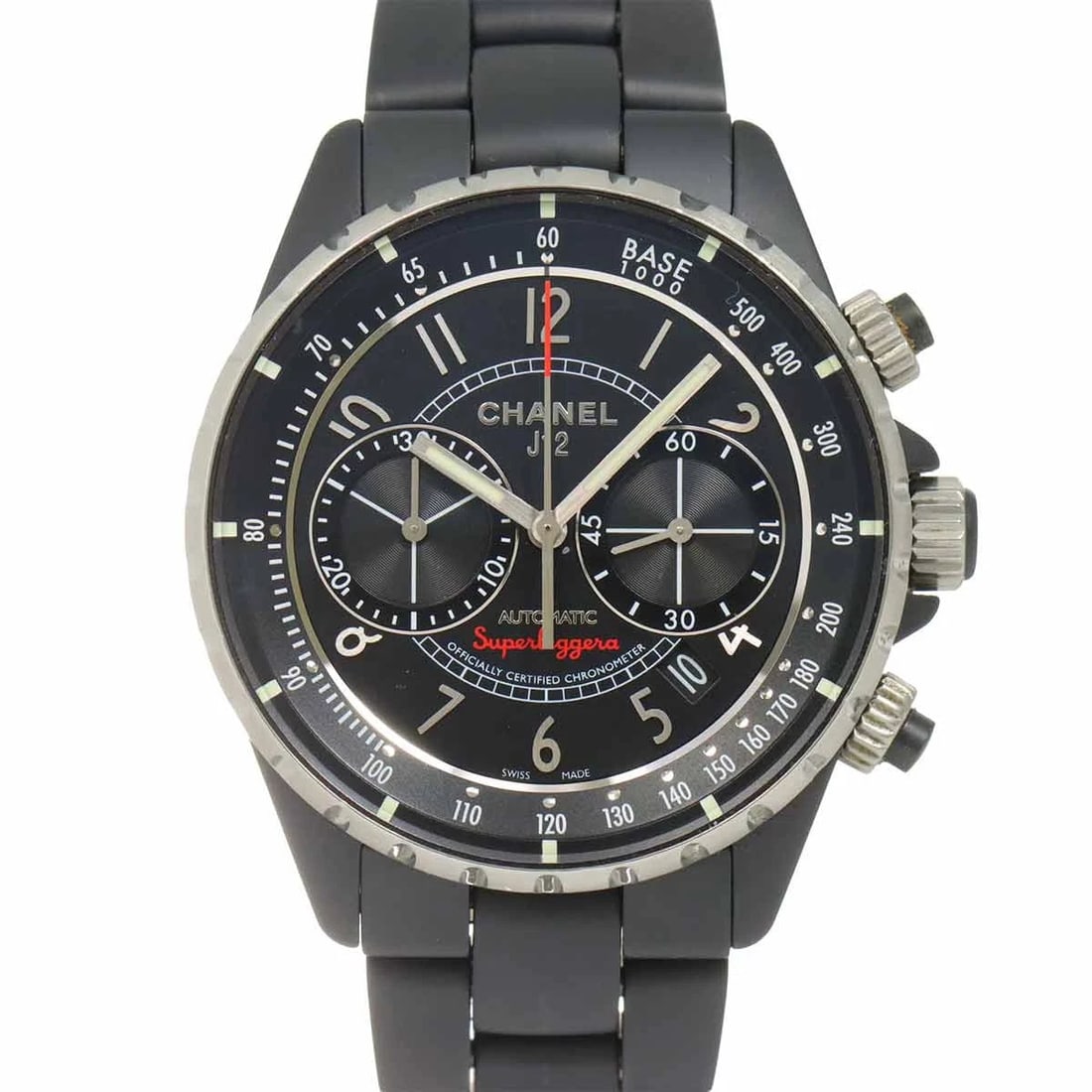 CHANEL J12 SUPERLEGGERA BLACK CERAMIC AUTOMATIC WATCH (1 of 4)