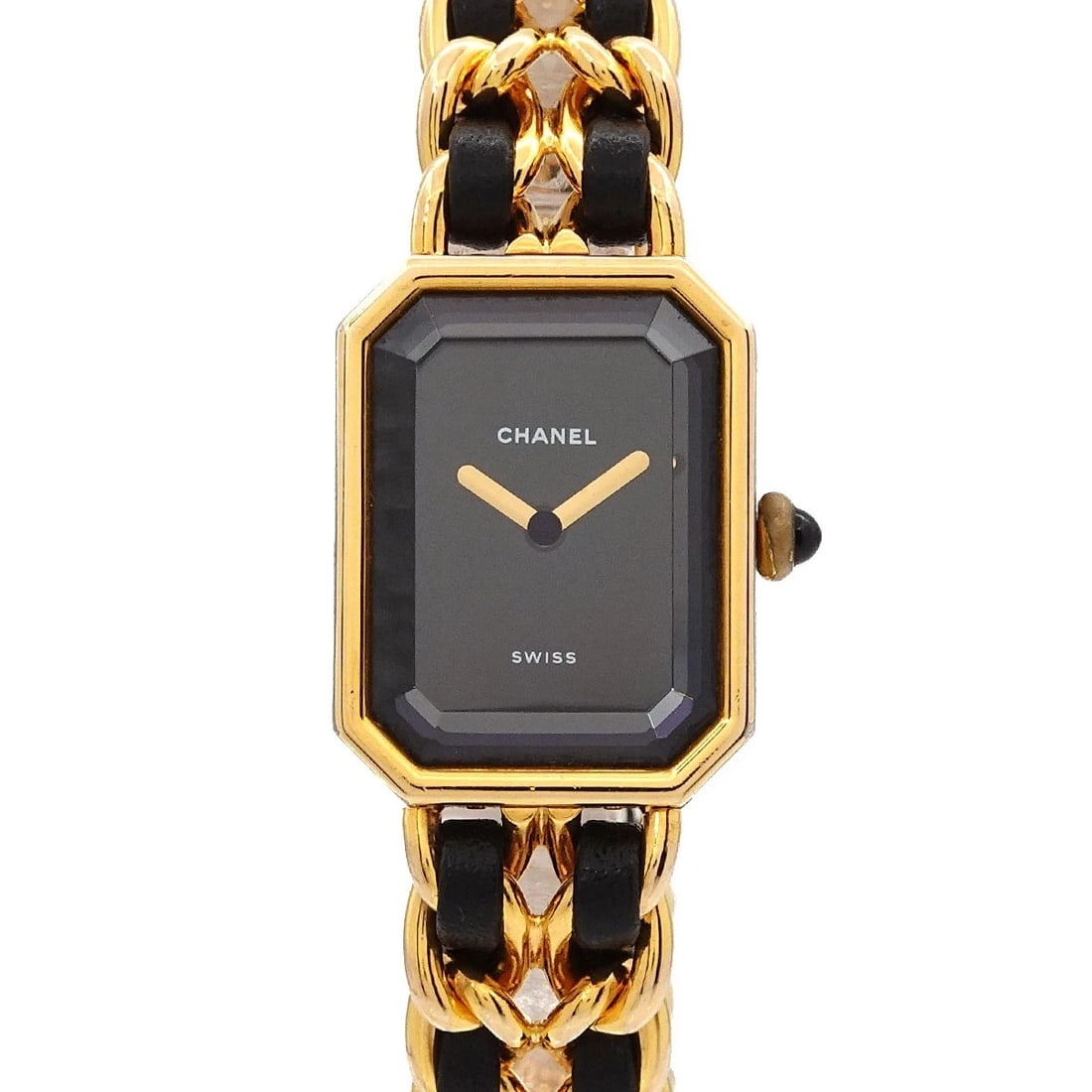 CHANEL PREMIERE QUARTZ BLACK DIAL LADIES WATCH: CHANEL Premiere Quartz Black Dial Ladies Watch Brand: CHANEL Type: Wristwatch Material: Case:Stainless steel/YGP Bracelet:Stainless steel/YGP,Leather Color: Dial color Black Size: CaseSize Length 26mm