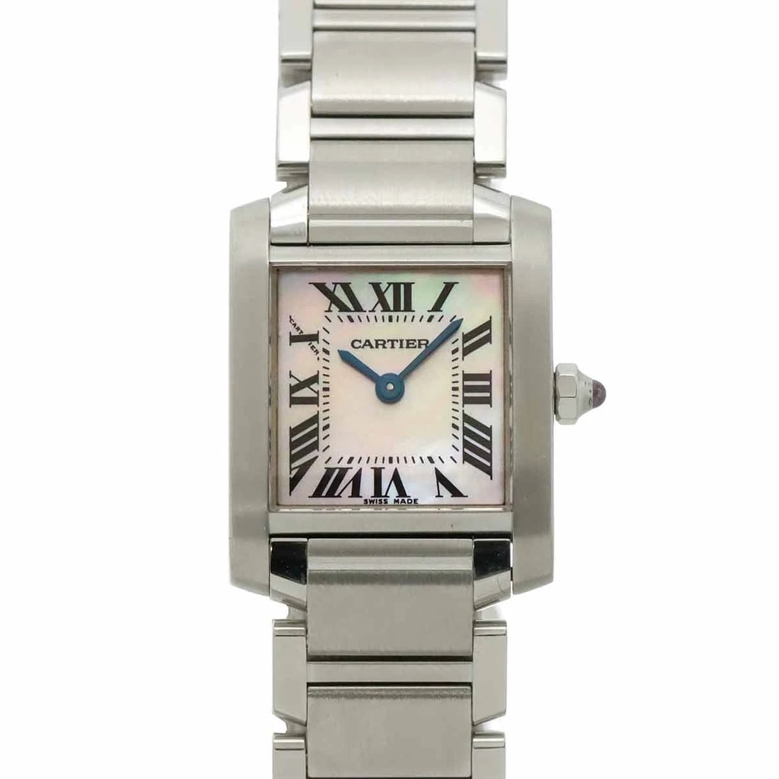 CARTIER TANK FRANCAISE SM QUARTZ PINK DIAL WATCH: Cartier Tank Francaise SM Quartz Pink Dial Watch Brand: Cartier Type: Wristwatch Material: Case:Stainless steel Bracelet:Stainless steel Color: Dial color Pink Shell Size: CaseSize Length 25mm(include
