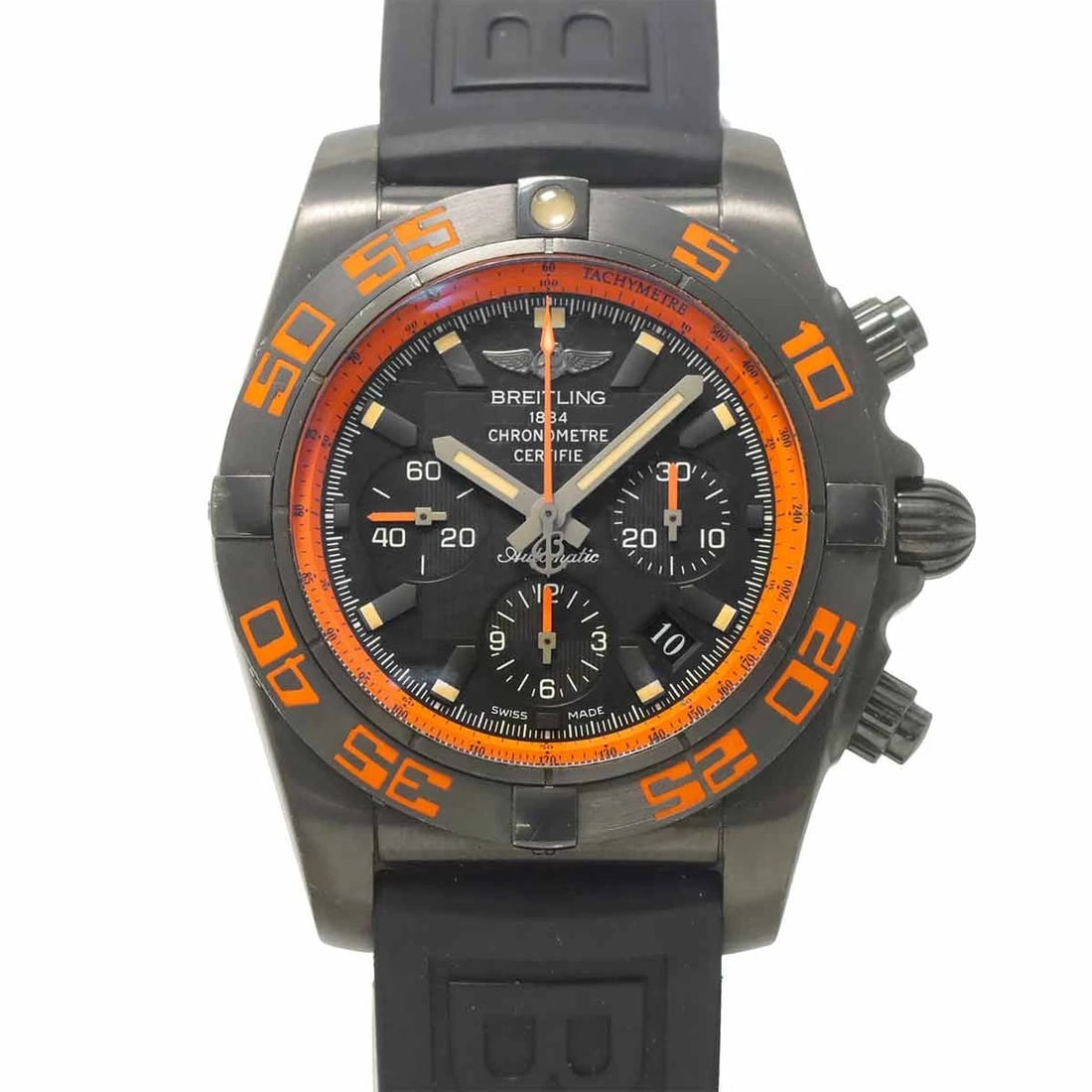 BREITLING CHRONOMAT 44 RAVEN CHRONOGRAPH DATE WATCH: BREITLING Chronomat 44 Raven Chronograph Date Watch Brand: BREITLING Type: Wristwatch Material: Case:Stainless steel,Ceramic Bracelet:Stainless steel,Ceramic Color: Dial color Black Size: CaseSize Len